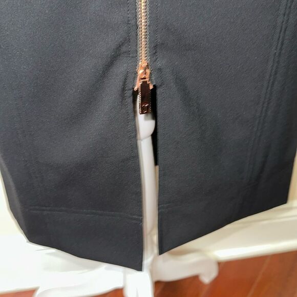 Ted Baker XL (5) Black Kaara Midi Front Zip High Waist Belted Pencil Skirt - Picture 7 of 16